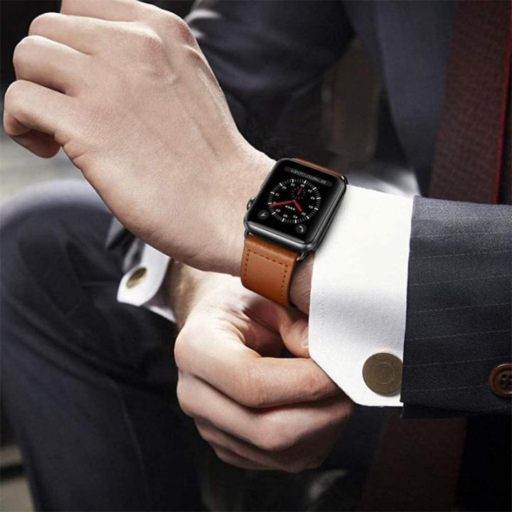 TECH-PROTECT LEATHERFIT APPLE WATCH 4 / 5 / 6 / 7 / 8 / 9 / SE / ULTRA 1 / 2 (42 / 44 / 45 / 49 MM) BROWN