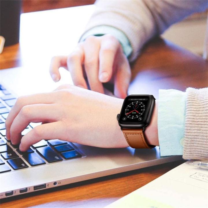 TECH-PROTECT LEATHERFIT APPLE WATCH 4 / 5 / 6 / 7 / 8 / 9 / SE / ULTRA 1 / 2 (42 / 44 / 45 / 49 MM) BROWN