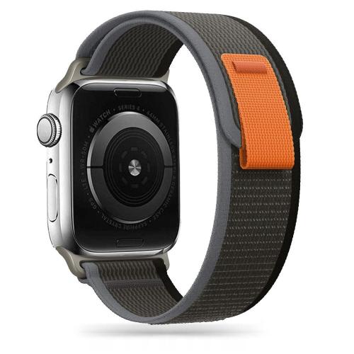 TECH-PROTECT NYLON APPLE WATCH 4 / 5 / 6 / 7 / 8 / 9 / SE / ULTRA 1 / 2 (42 / 44 / 45 / 49 MM) BLACK/ORANGE
