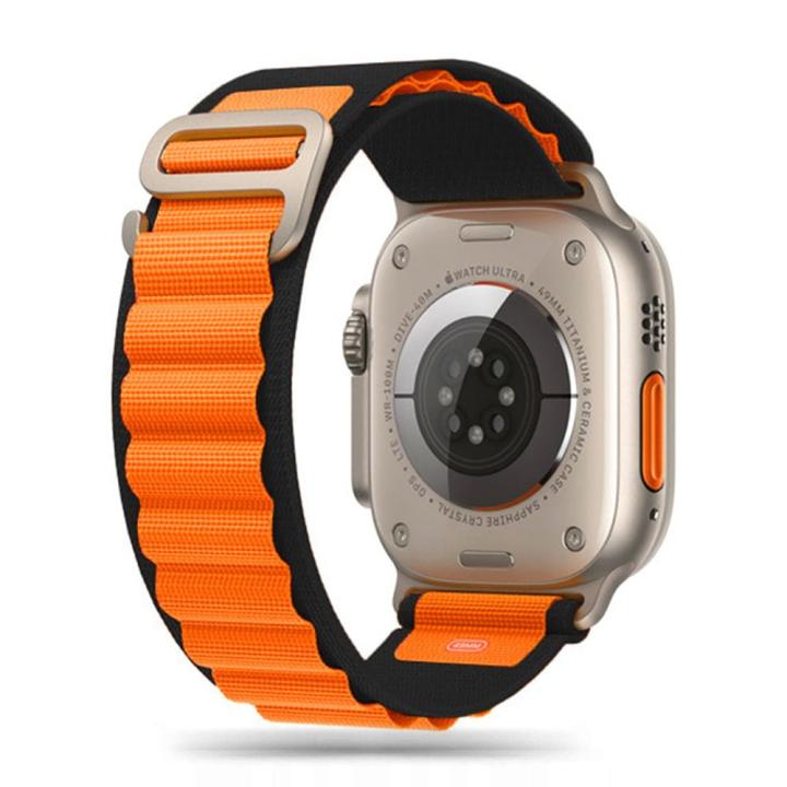 TECH-PROTECT NYLON PRO APPLE WATCH 6 / 7 / 8 / 9 / 10 / SE / ULTRA 1 / 2 (44 / 45 / 46 / 49 MM) BLACK/ORANGE