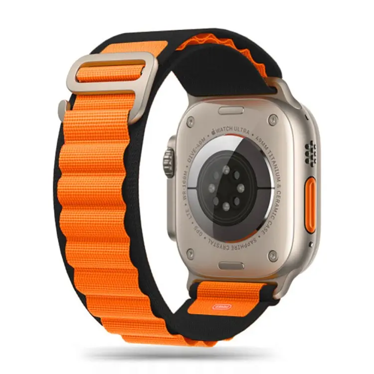TECH-PROTECT NYLON PRO APPLE WATCH 6 / 7 / 8 / 9 / 10 / SE / ULTRA 1 / 2 (44 / 45 / 46 / 49 MM) BLACK/ORANGE