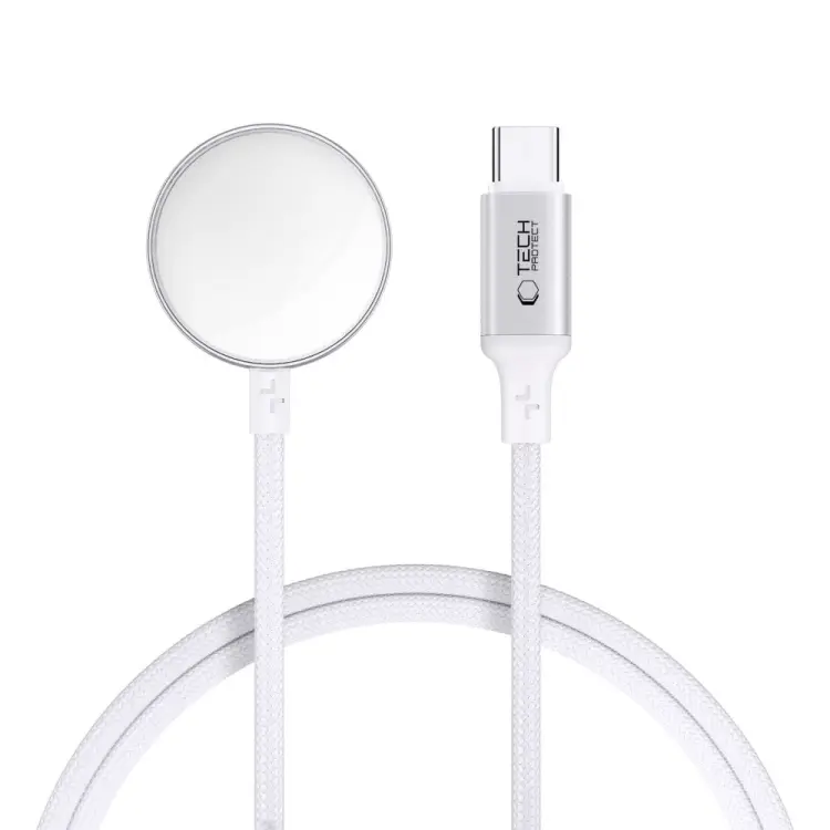 TECH-PROTECT MC02 ULTRABOOST MAGNETIC CHARGER TYPE-C CABLE 100CM APPLE WATCH WHITE