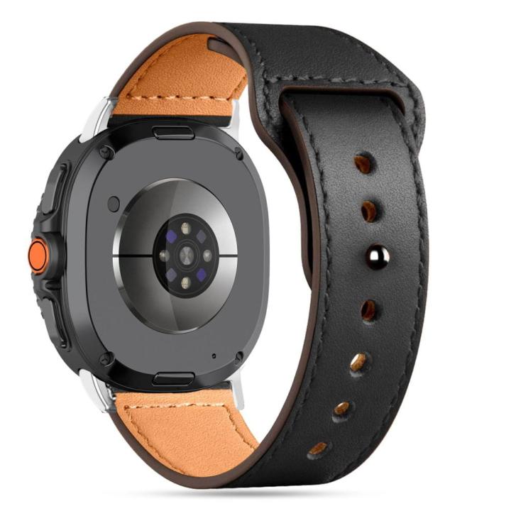 TECH-PROTECT LEATHERFIT SAMSUNG GALAXY WATCH 8 / CLASSIC (40 / 44 / 46 MM) BLACK