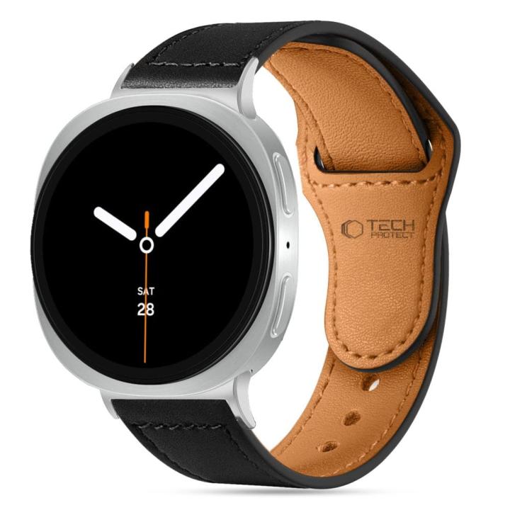 TECH-PROTECT LEATHERFIT SAMSUNG GALAXY WATCH 8 / CLASSIC (40 / 44 / 46 MM) BLACK