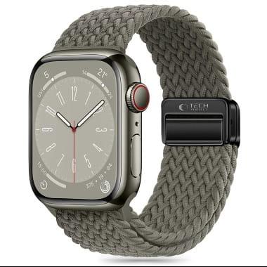 TECH-PROTECT NYLONMAG APPLE WATCH 6 / 7 / 8 / 9 / 10 / SE / ULTRA 1 / 2 (44 / 45 / 46 / 49 MM) OLIVE GREY