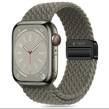 TECH-PROTECT NYLONMAG APPLE WATCH 6 / 7 / 8 / 9 / 10 / SE / ULTRA 1 / 2 (44 / 45 / 46 / 49 MM) OLIVE GREY