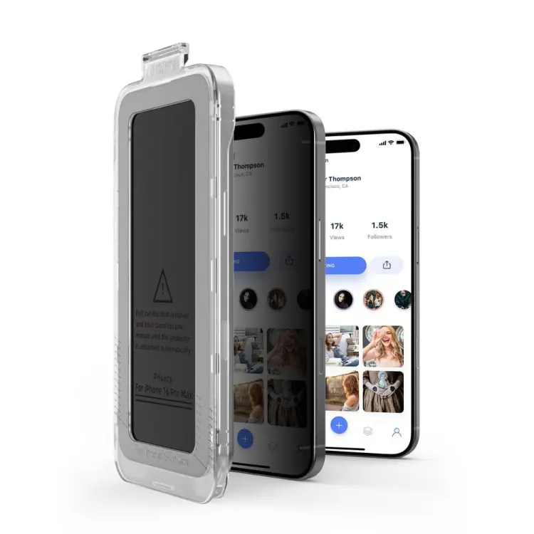 SZKŁO PRYWATYZUJĄCE TECH-PROTECT QUICK SET SPY+ 2-PACK IPHONE 15 / 16 PRIVACY