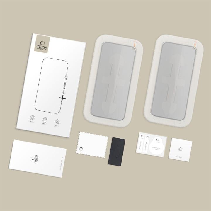 SZKŁO PRYWATYZUJĄCE TECH-PROTECT QUICK SET SPY+ 2-PACK IPHONE 15 / 16 PRIVACY
