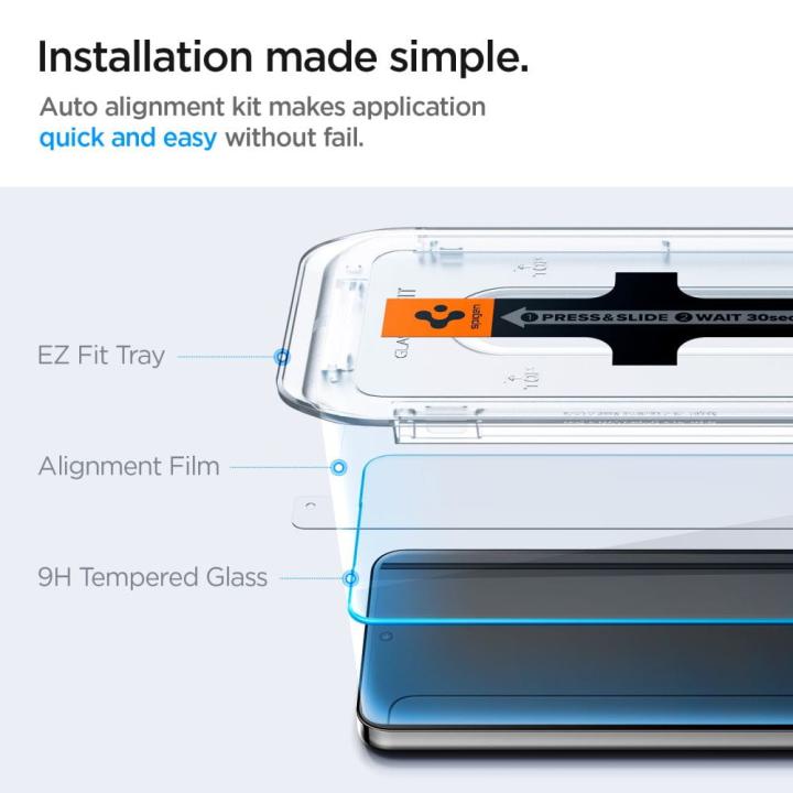 SZKŁO HARTOWANE SPIGEN GLAS.TR ”EZ FIT” 2-PACK GALAXY S24 / S25 CLEAR