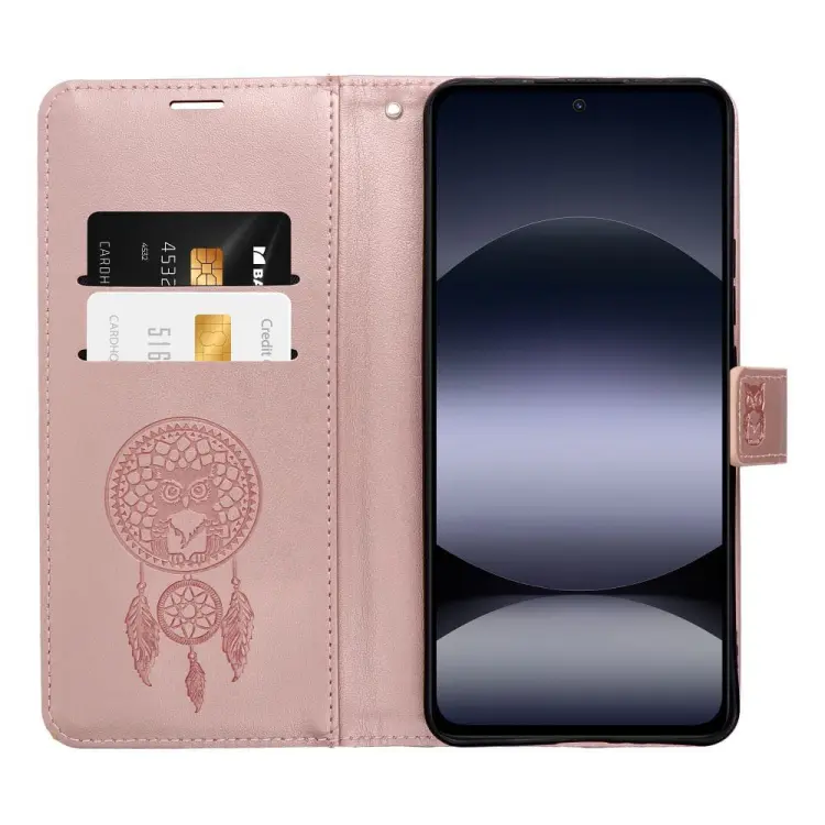 Kabura MEZZO Book do SAMSUNG A56 5G łapacz snów złoty róż