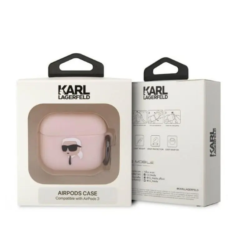 KARL LAGERFELD futerał do APPLE Airpods Pro KLAPRUNIKP (3D Sil NFT Karl) różowy