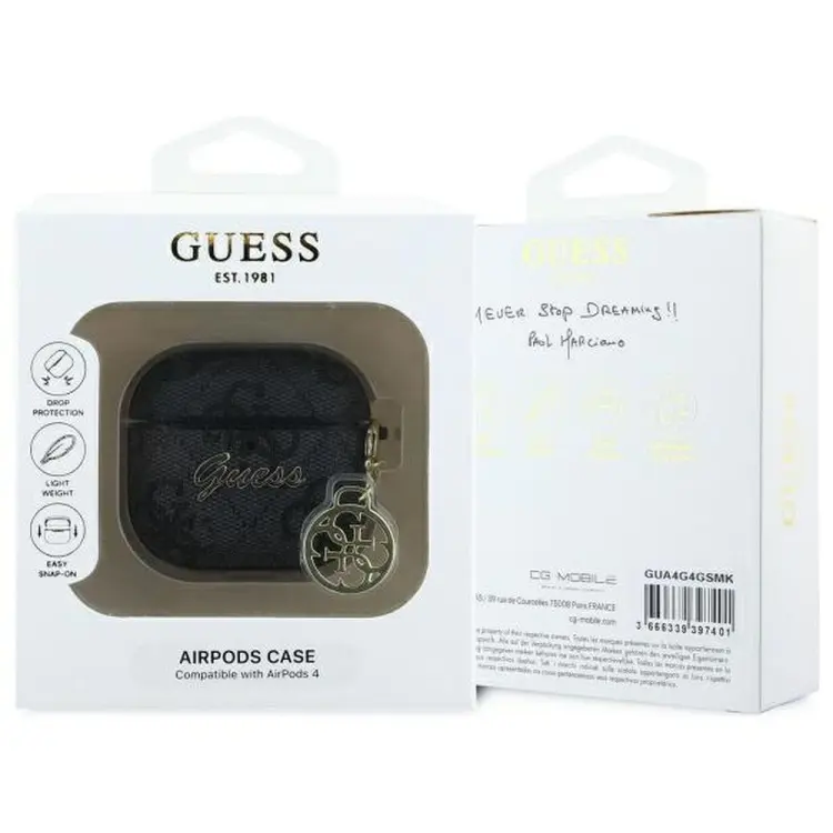 GUESS futerał do APPLE AirPods 4 GUA4G4GSMK (PU 4G W / Charm) czarny