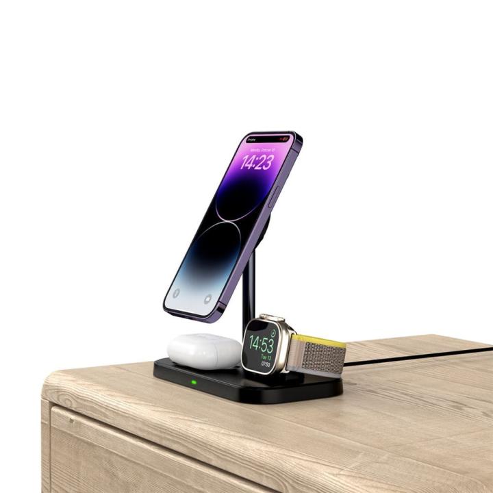 TECH-PROTECT QI15W-A22 3IN1 MAGNETIC MAGSAFE WIRELESS CHARGER BLACK