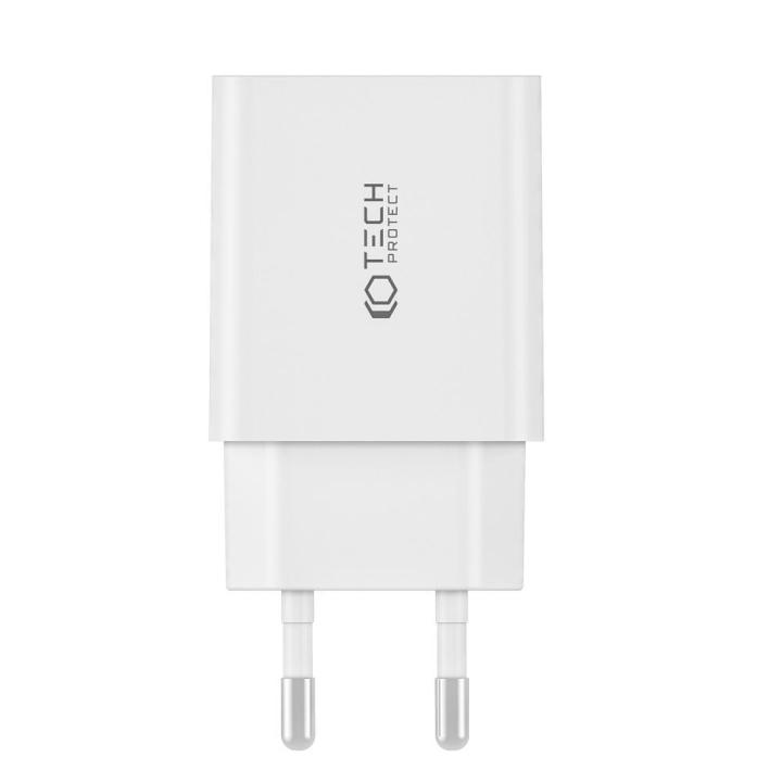 TECH-PROTECT C35W 2-PORT NETWORK CHARGER PD 35W + TYPE-C CABLE WHITE