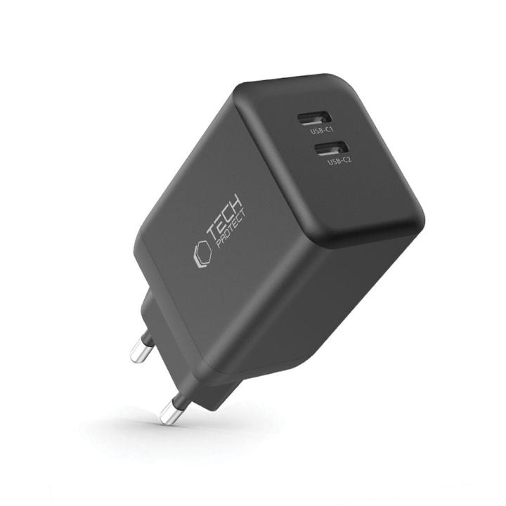 TECH-PROTECT NC45W-GAN 2-PORT NETWORK CHARGER PD 45W BLACK