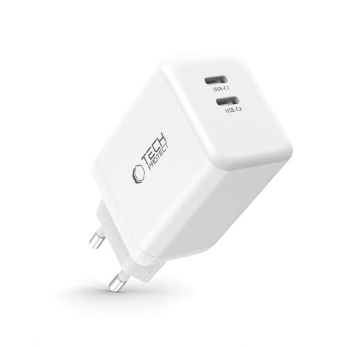 TECH-PROTECT NC45W-GAN 2-PORT NETWORK CHARGER PD 45W WHITE