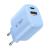 TECH-PROTECT NCA30 2-PORT NETWORK CHARGER PD 30W / QC3.0 BABY BLUE