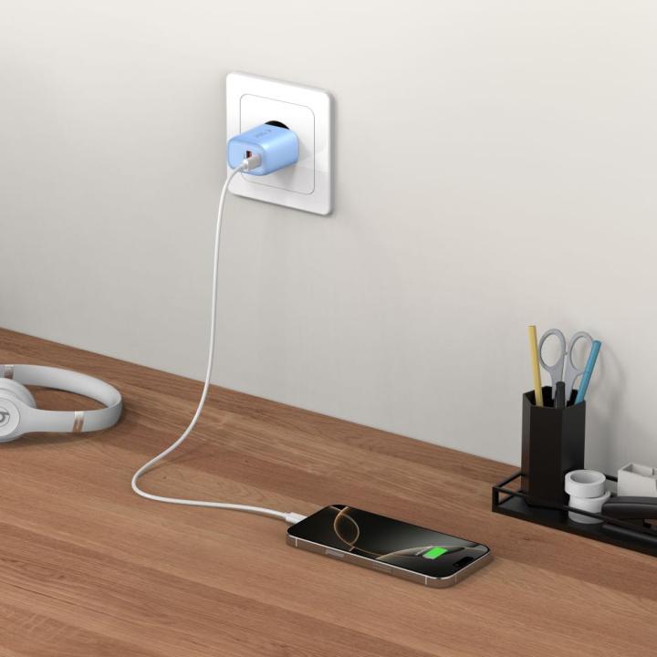 TECH-PROTECT NCA30 2-PORT NETWORK CHARGER PD 30W / QC3.0 BABY BLUE
