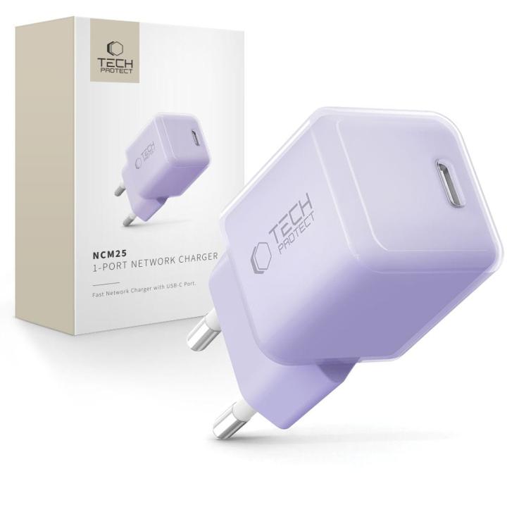 TECH-PROTECT NCM25 1-PORT NETWORK CHARGER PD 25W BABY PURPLE