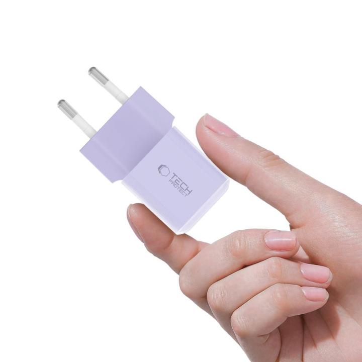 TECH-PROTECT NCM25 1-PORT NETWORK CHARGER PD 25W BABY PURPLE