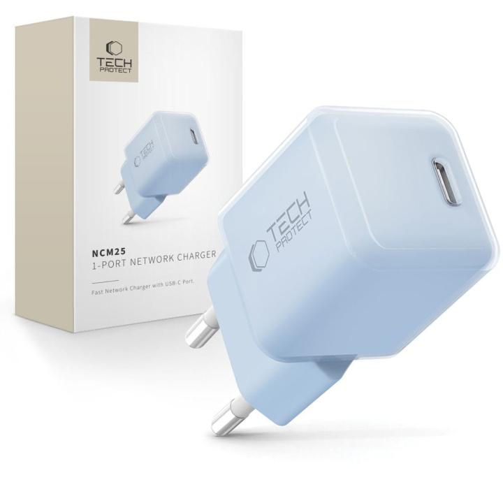 TECH-PROTECT NCM25 1-PORT NETWORK CHARGER PD 25W BABY BLUE