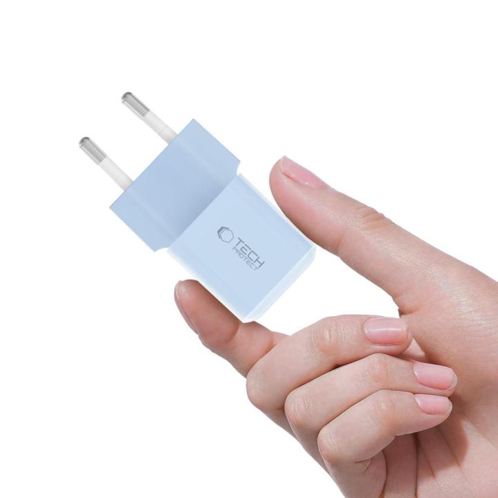 TECH-PROTECT NCM25 1-PORT NETWORK CHARGER PD 25W BABY BLUE