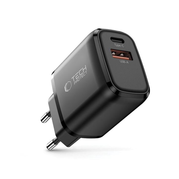 TECH-PROTECT NCA30 2-PORT NETWORK CHARGER PD 30W / QC3.0 BLACK