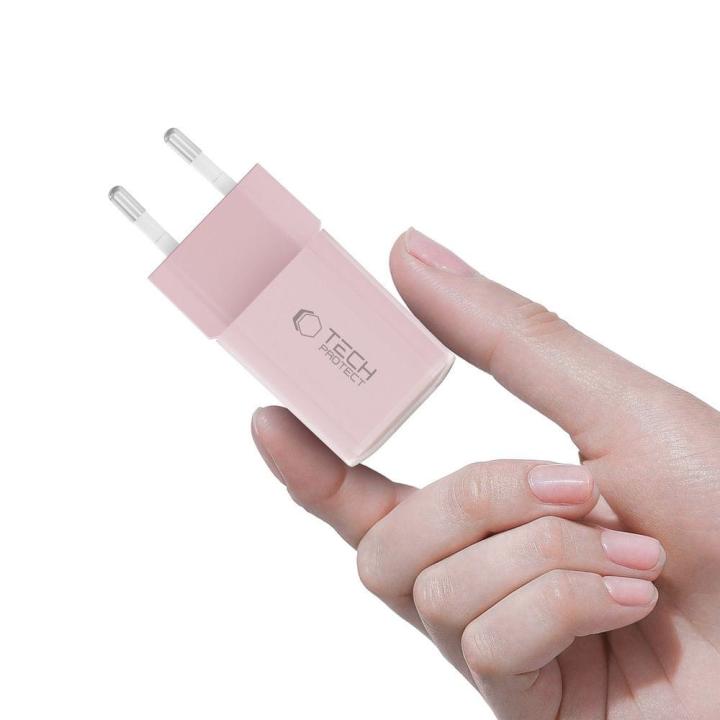 TECH-PROTECT NCM33 2-PORT NETWORK CHARGER PD 33W / QC3.0 BABY PINK