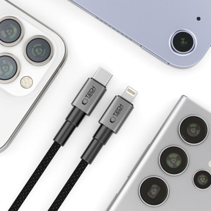 TECH-PROTECT ULTRABOOST DNA LIGHTNING CABLE PD 27W / 3A 100CM IRON GREY