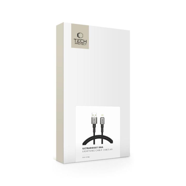 TECH-PROTECT ULTRABOOST DNA LIGHTNING CABLE 15W/3A 100CM IRON GREY