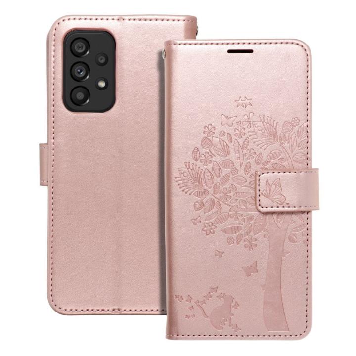 Kabura MEZZO Book do SAMSUNG A53 5G drzewo złoty róż