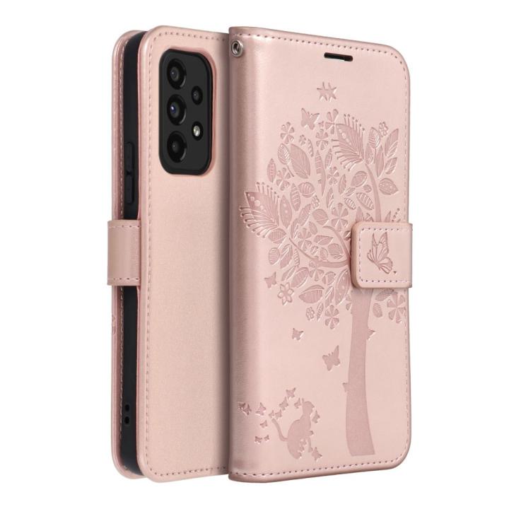 Kabura MEZZO Book do SAMSUNG A53 5G drzewo złoty róż