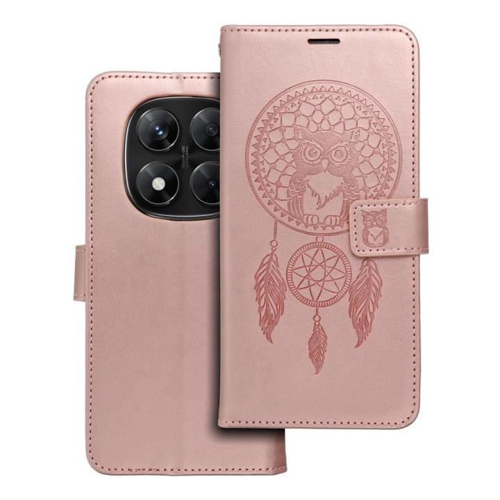 Kabura MEZZO Book do XIAOMI Redmi Note 14 PRO 5G / 14 PRO PLUS 5G lapacz snów złoty róż