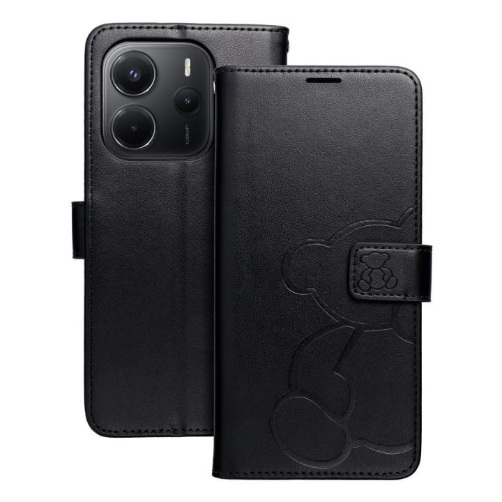 Kabura MEZZO Book do XIAOMI Redmi Note 14 4G (GLOBAL - 164,84mm x 78,15mm x 8,16mm) teddy bear czarny