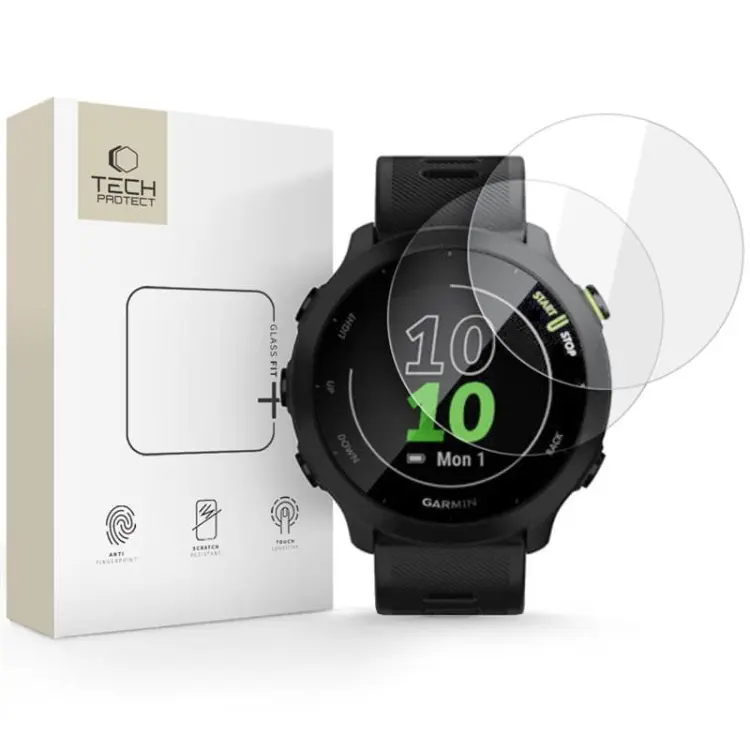SZKŁO HARTOWANE TECH-PROTECT GLASS FIT+ 2-PACK GARMIN FORERUNNER 55 CLEAR