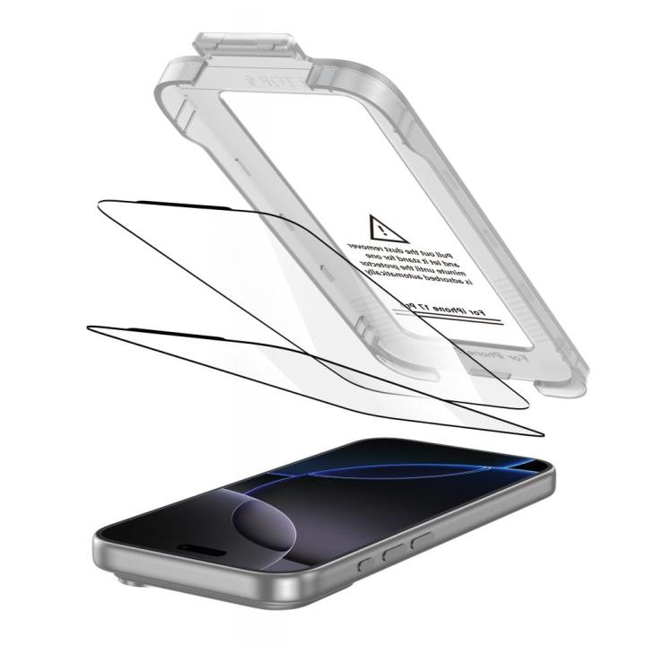 SZKŁO HARTOWANE TECH-PROTECT QUICK SET+ 2-PACK IPHONE 17 PRO BLACK