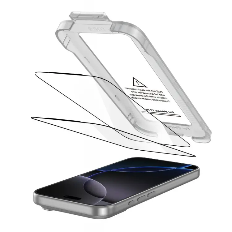 SZKŁO HARTOWANE TECH-PROTECT QUICK SET+ 2-PACK IPHONE 17 PRO BLACK