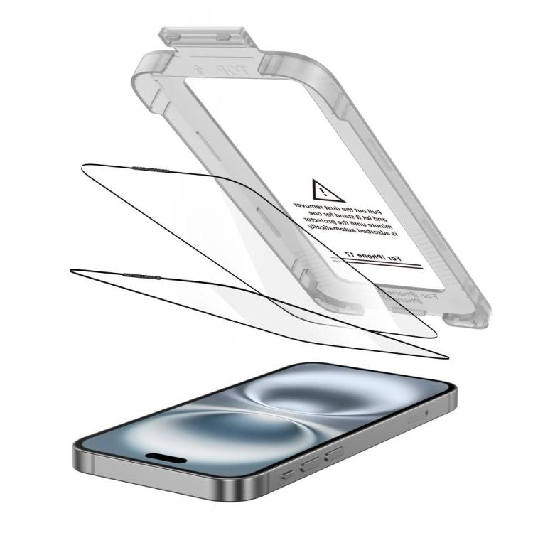 SZKŁO HARTOWANE TECH-PROTECT QUICK SET+ 2-PACK IPHONE 17 BLACK