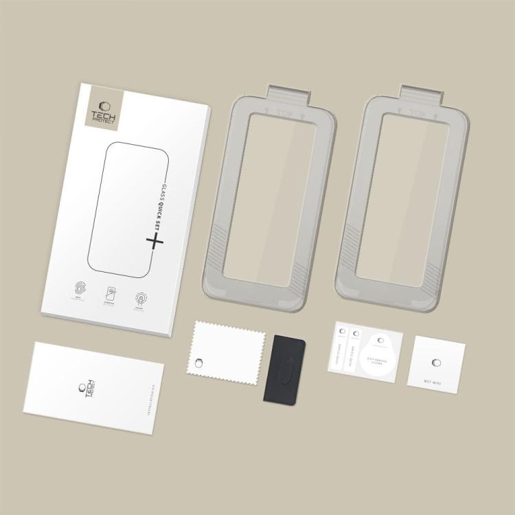 SZKŁO HARTOWANE TECH-PROTECT QUICK SET+ 2-PACK IPHONE 17 BLACK