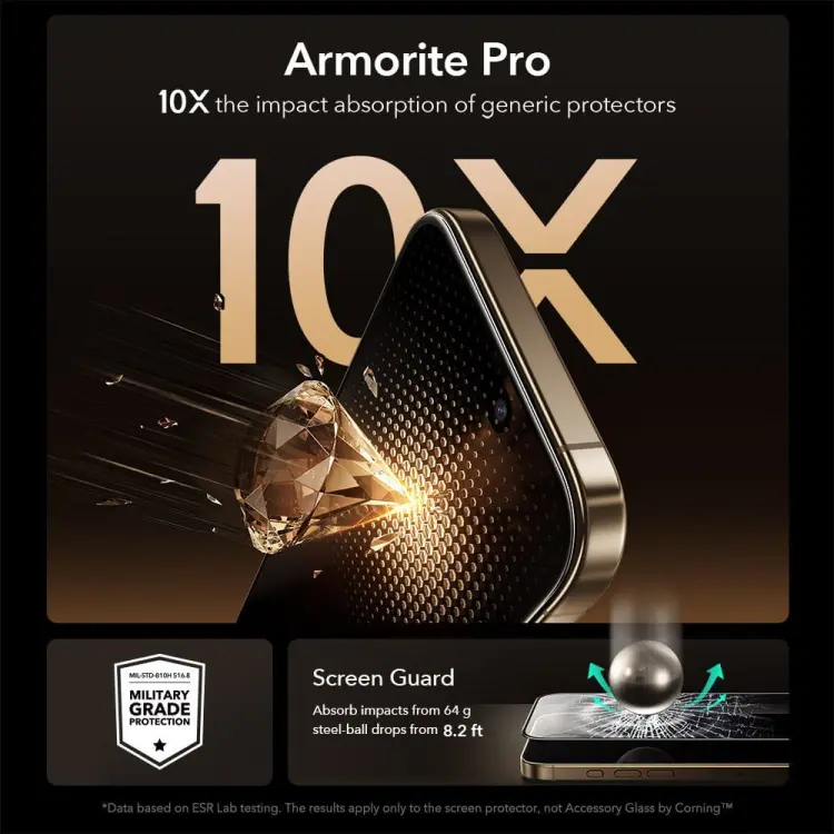 SZKŁO HARTOWANE ESR ULTRAFIT ARMORITE PRO TEMPERED GLASS IPHONE 17 PRO MAX CLEAR