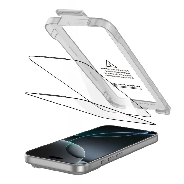 SZKŁO HARTOWANE TECH-PROTECT QUICK SET+ 2-PACK IPHONE 17 PRO MAX BLACK