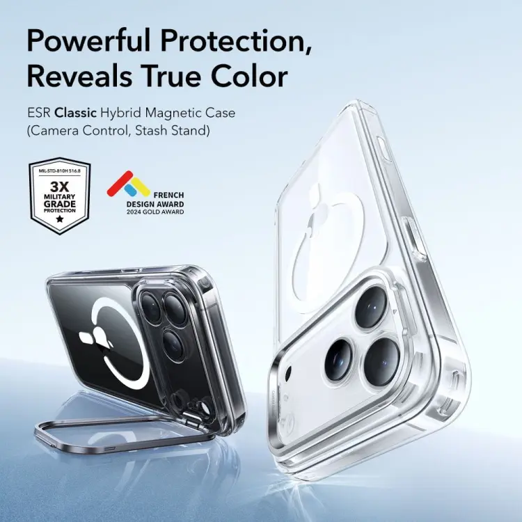ESR CLASSIC HYBRID KICKSTAND MAGSAFE IPHONE 17 PRO MAX CLEAR