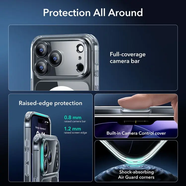 ESR CLASSIC HYBRID MAGSAFE & TEMPERED GLASS IPHONE 17 PRO CLEAR