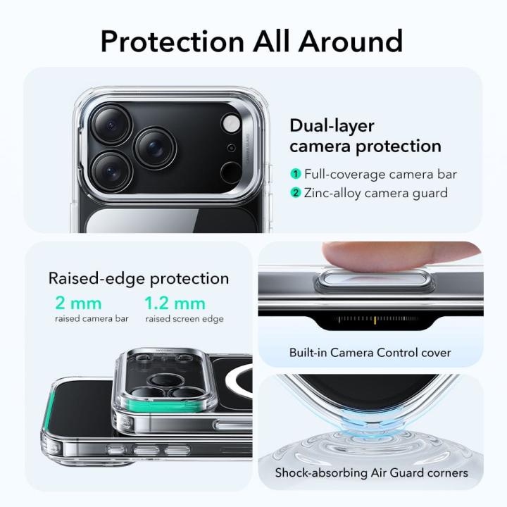 ESR CLASSIC HYBRID KICKSTAND MAGSAFE IPHONE 17 PRO CLEAR