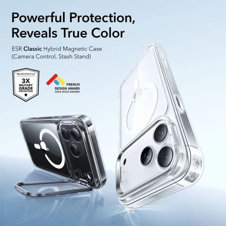 ESR CLASSIC HYBRID KICKSTAND MAGSAFE IPHONE 17 PRO CLEAR