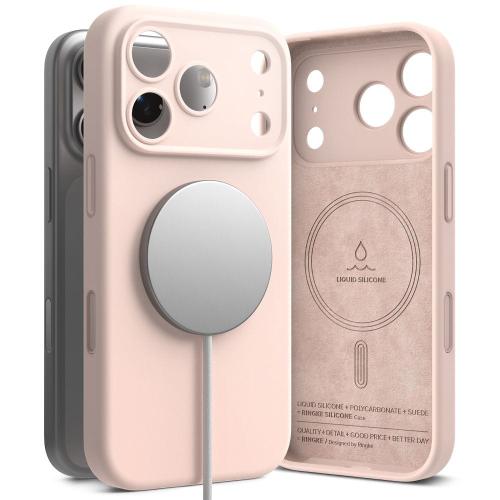 RINGKE SILICONE MAGNETIC MAGSAFE IPHONE 17 PRO PINK SAND