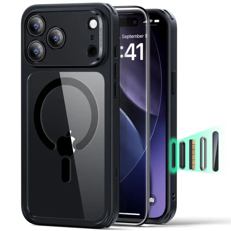 ESR CLASSIC HYBRID MAGSAFE & TEMPERED GLASS IPHONE 17 PRO CLEAR/BLACK