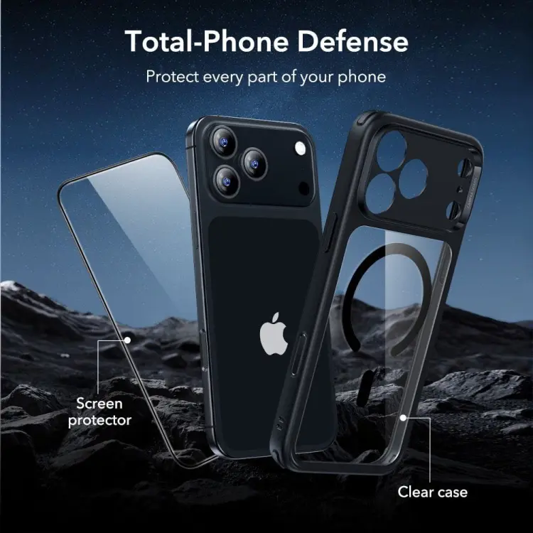 ESR CLASSIC HYBRID MAGSAFE & TEMPERED GLASS IPHONE 17 PRO CLEAR/BLACK