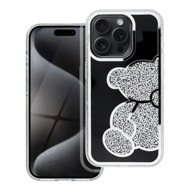 Futerał TEDDY BEAR do IPHONE 17 Pro Max srebrny