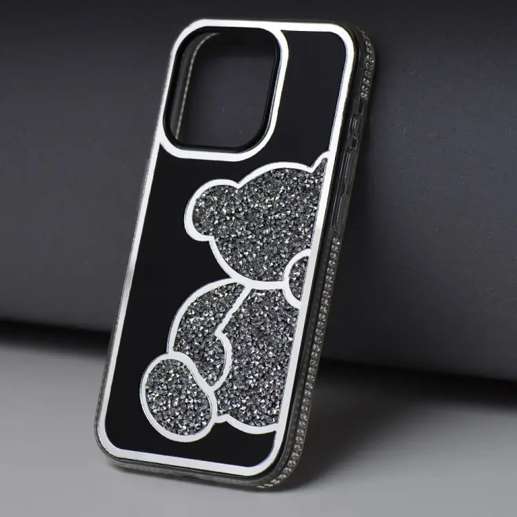 Futerał TEDDY BEAR do IPHONE 17 Pro Max srebrny